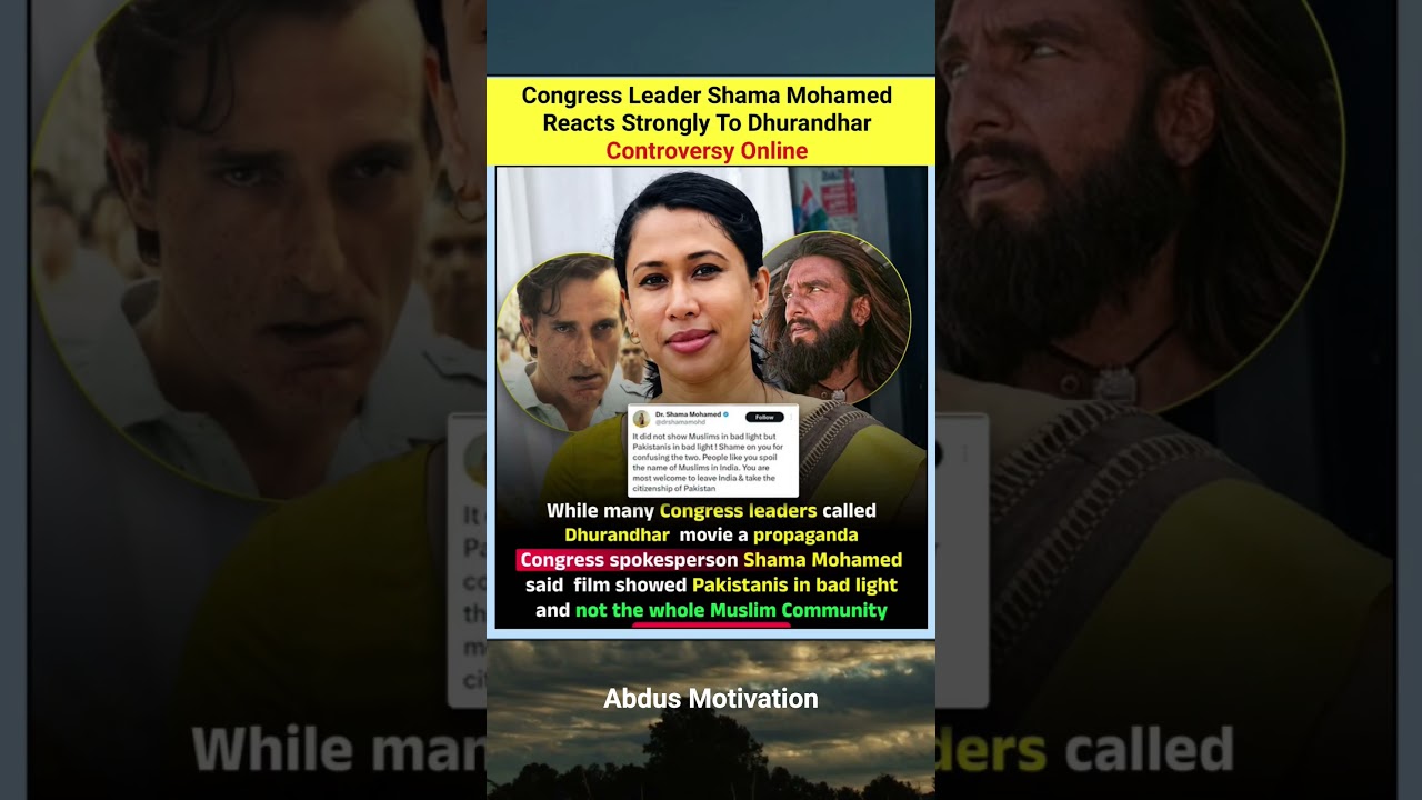 Congress Leader Shama Mohamed Reacts Strongly To Dhurandhar Controversy Online #ytshorts #trending