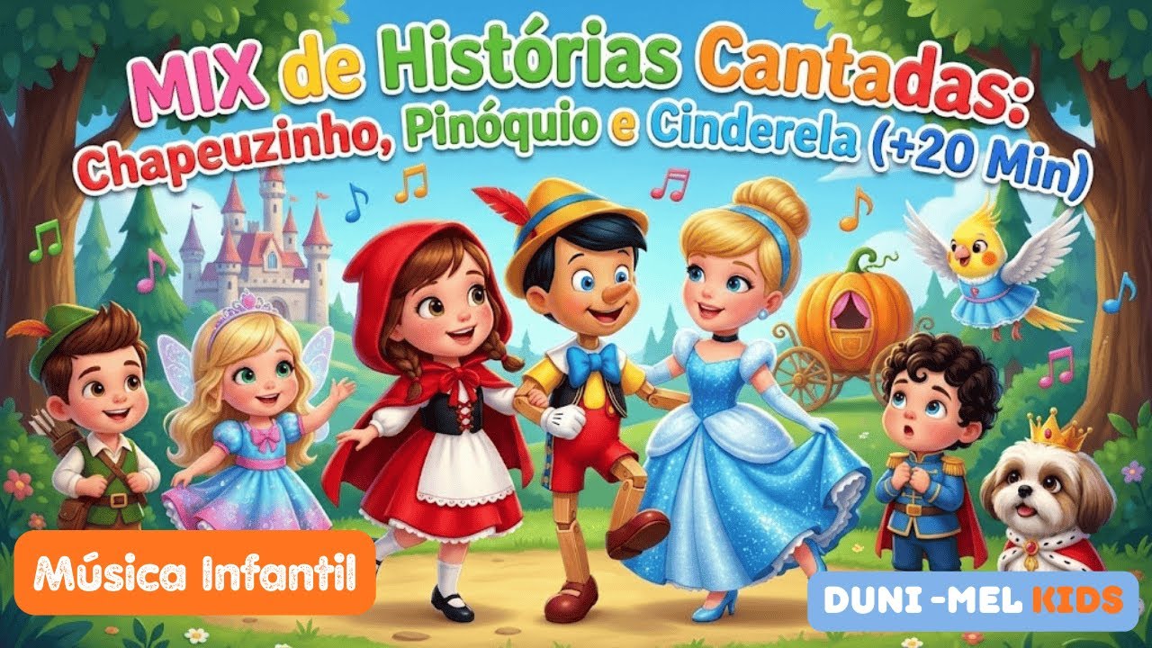 📚 MIX de Histórias Cantadas: Chapeuzinho, Pinóquio e Cinderela (+20 Min) 🎶