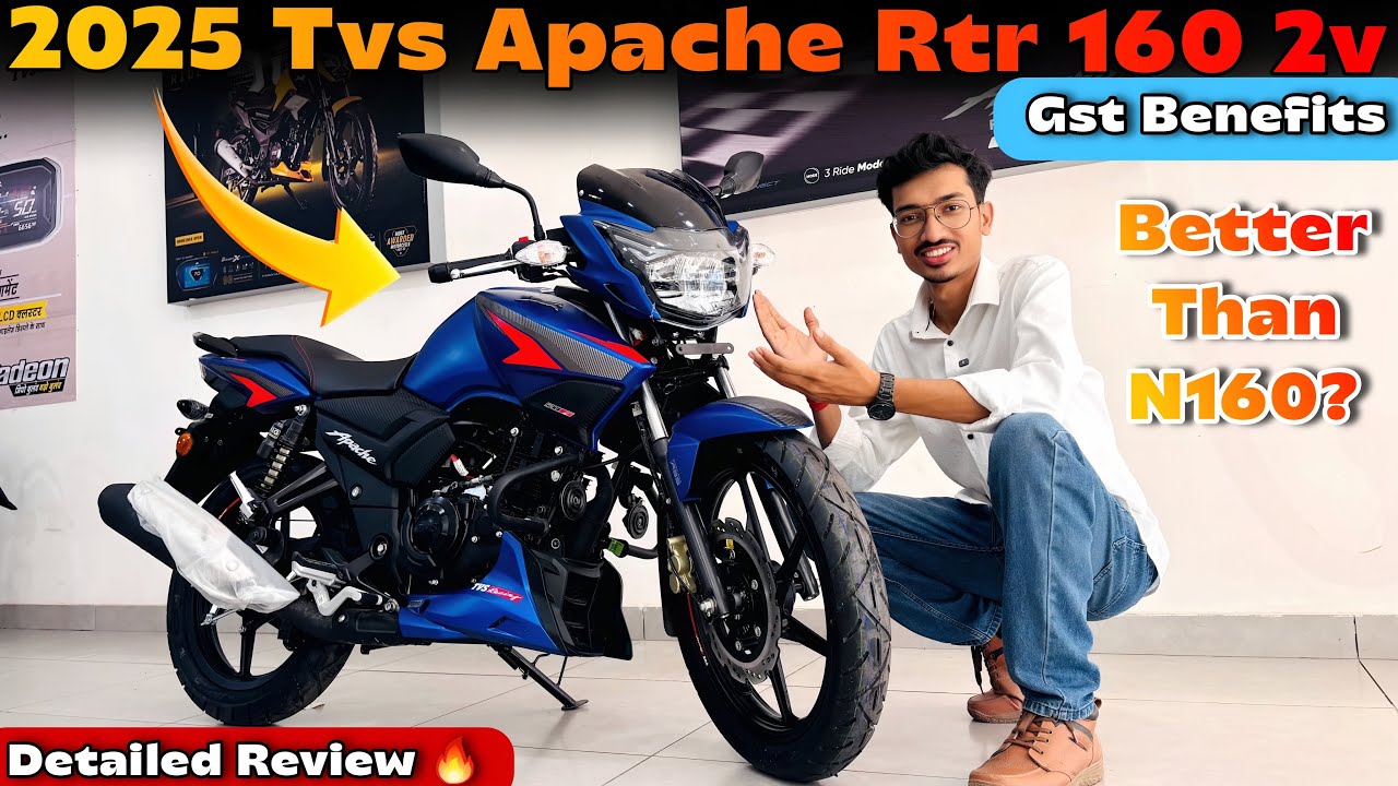 2025 TVS Apache RTR 160 2v Onroad Price | GST Benefits | Apache RTR 160 2v Mileage and Features 