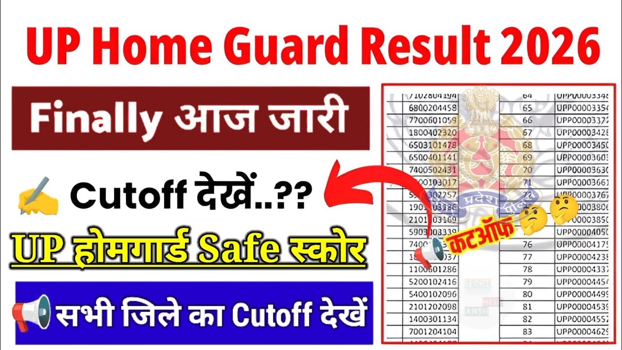 UP Homeguard Result Date🥳UP Homeguard Cutoff😲UP होमगार्ड District wise Cutoff😱Homeguard Result🎉UP HG