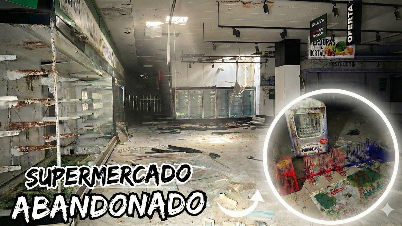 EXPLORAMOS el SUPERMERCADO ABANDONADO  CERRADO para siempre... y un MISTERIOSO tren 🛒🚂