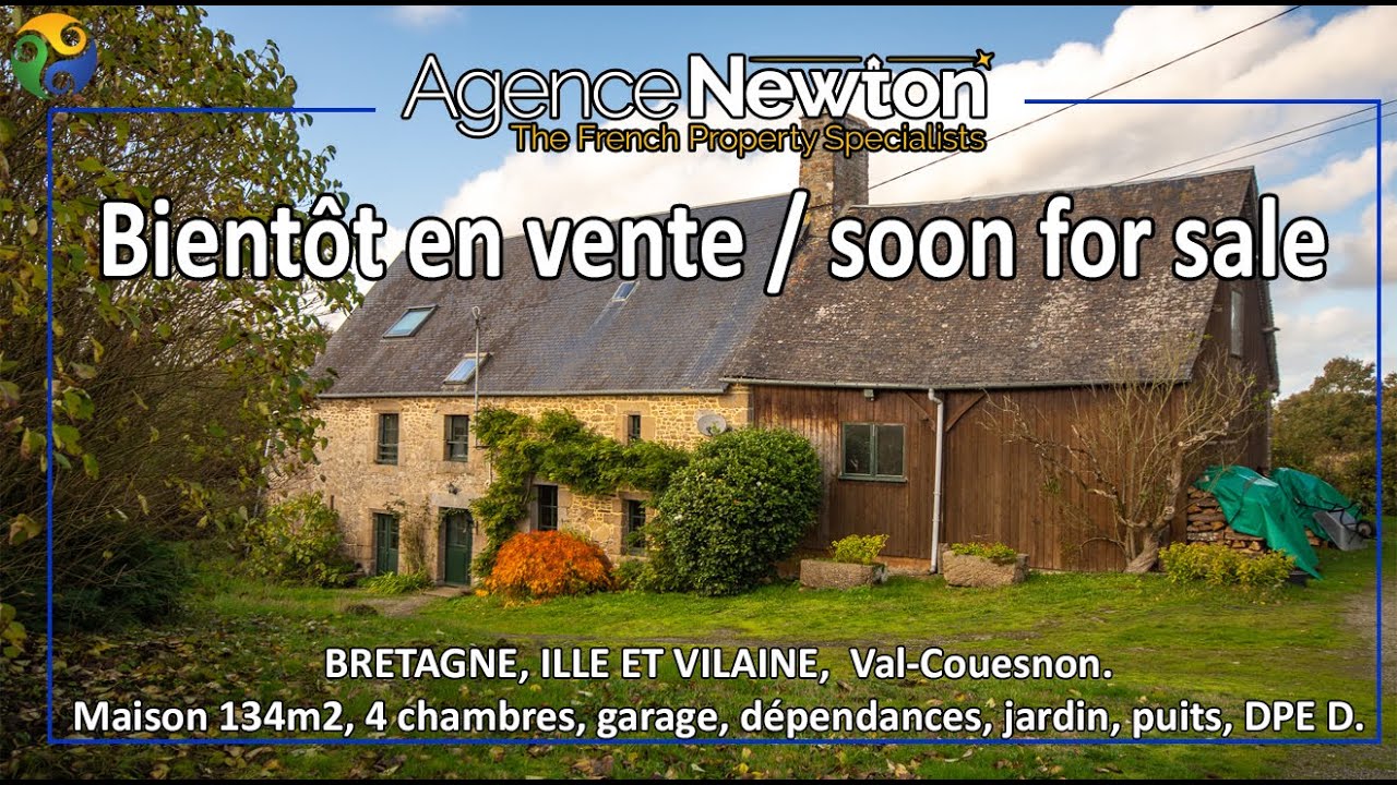Country house for sale Brittany France.  Maison a vendre Val-Couesnon