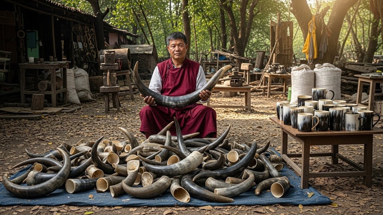 Satisfying Factory Process: Turning Buffalo Horns into Premium Viking Mugs