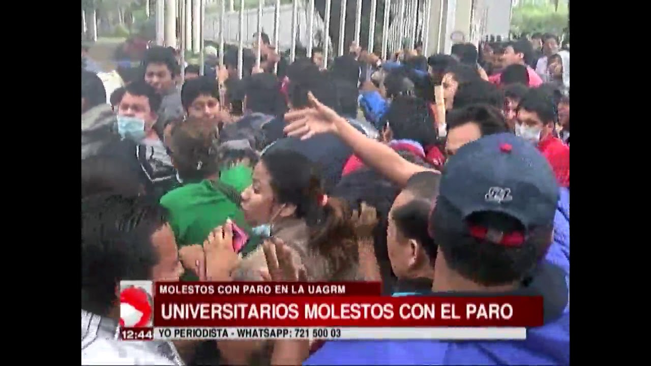 Enfrentamiento entre universitarios y trabajadores de la UAGRM en el campus