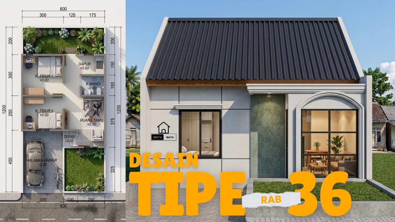 RUMAH MINIMALIS TIPE 36 | 2 KAMAR TIDUR  | AWAL TAHUN BANGUN RUMAH | RAB