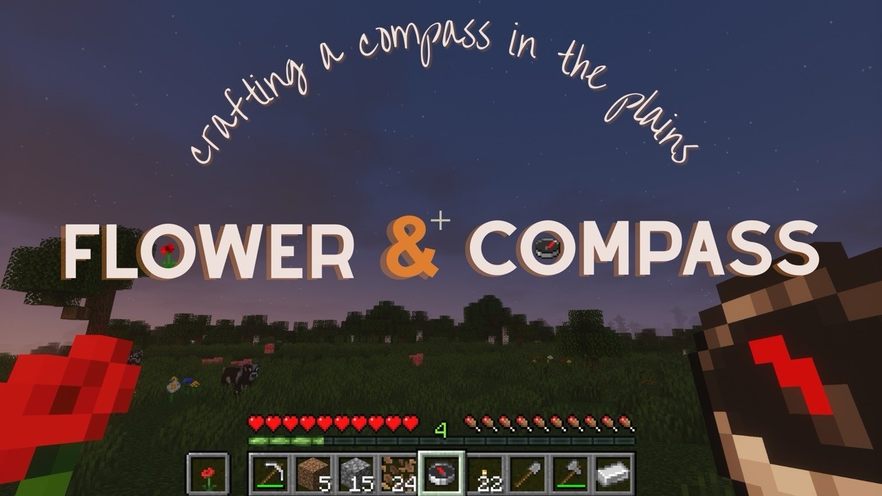 Crafting a Compass in the Plains ✿✿✿ Minecraft ASMR, Original Music, No Commentary