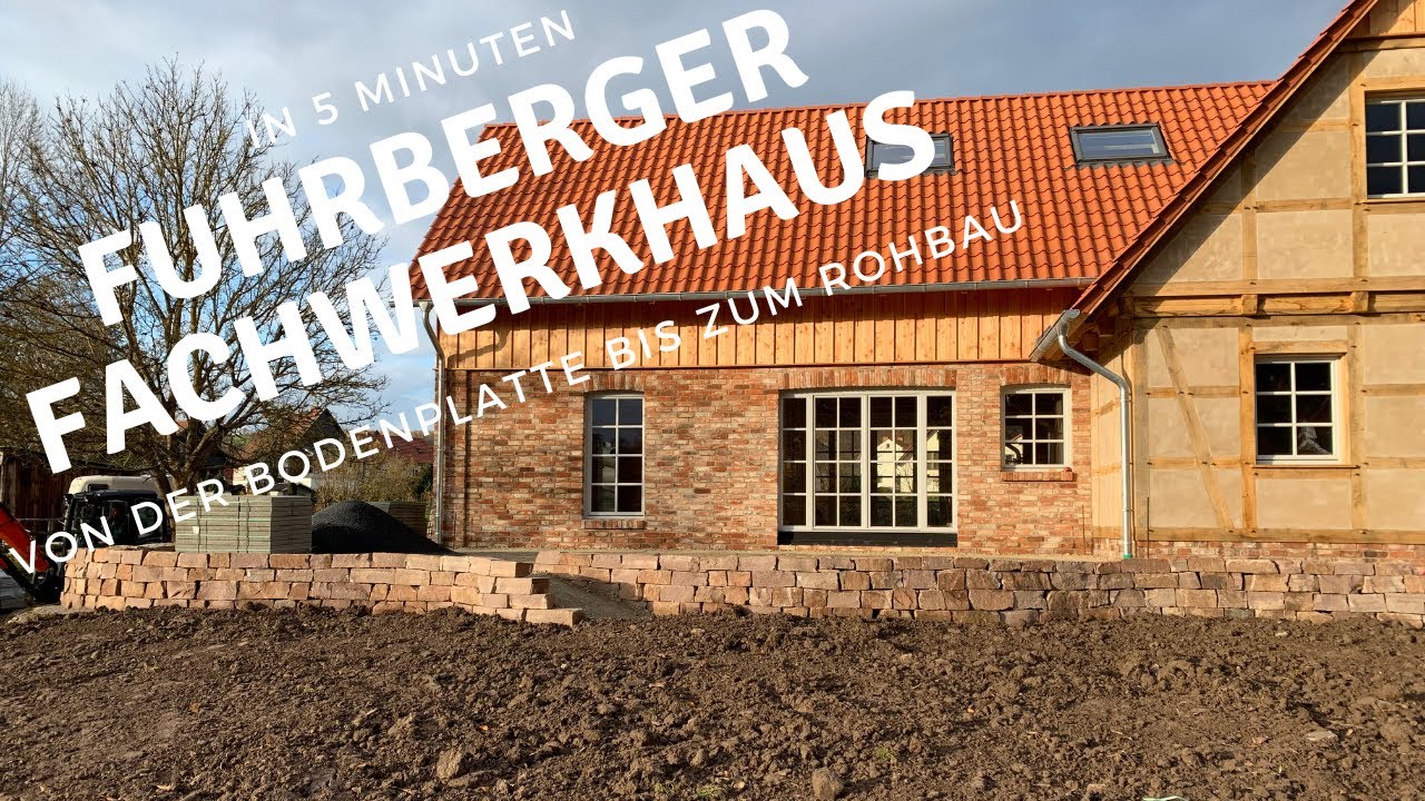 Unser Fachwerkhaus (Fuhrberger Zimmerei) - von der Bodenplatte bis zum Rohbau - in 5 Minuten