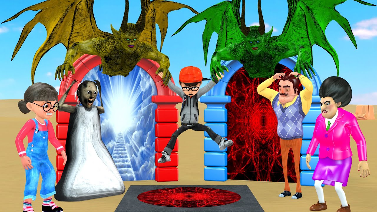 Scary Teacher 3D vs Squid Game Does Granny Deserve To Go To Heaven OR Go Down Hell 5 Times Challenge