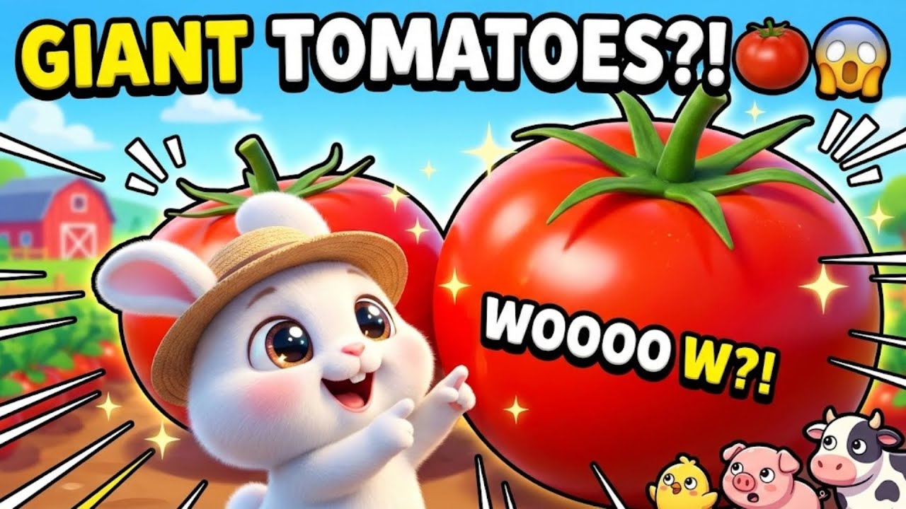 GIANT TOMATOES! 🍅🐰 Bunny & Friends Harvest the BIGGEST Tomatoes Ever!
