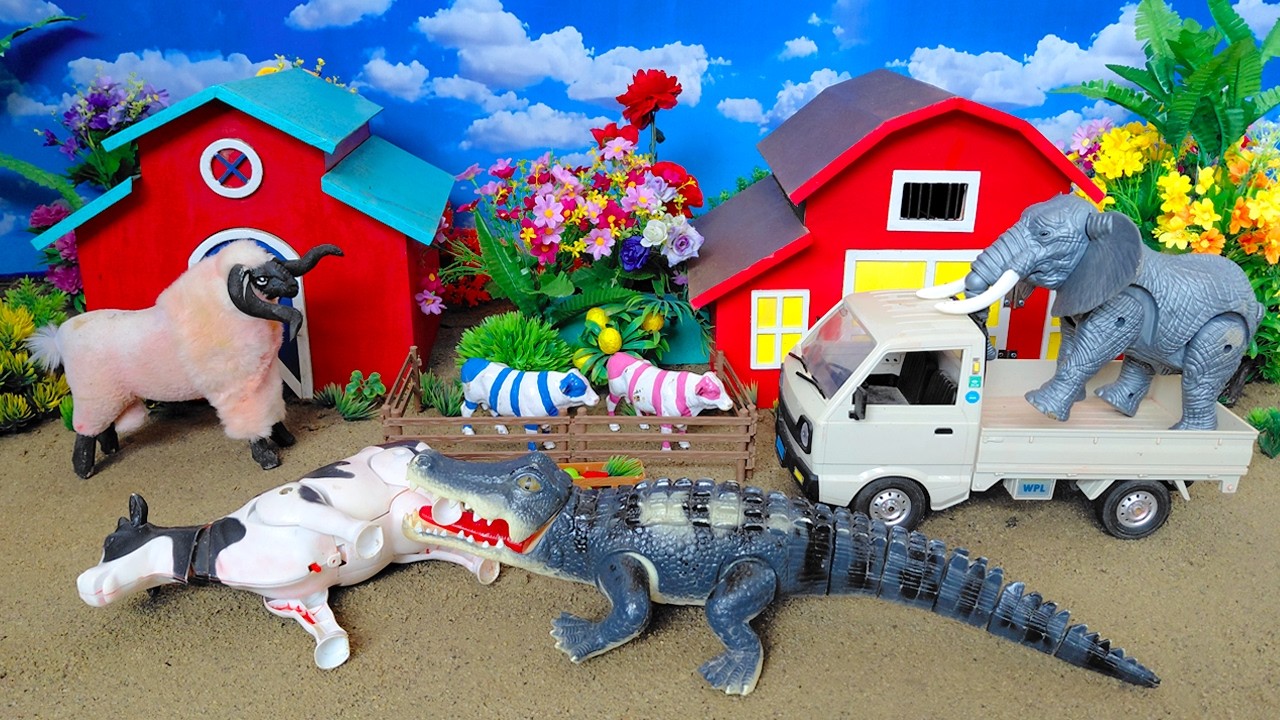 Luar Biasa‼️Penyelamatan Induk Sapi Dari Dinosaurus Jahat - Truk Oleng Angkut Sapi Kotor Part 2