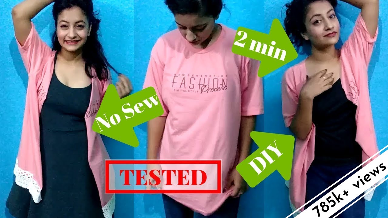 2 min, NO SEW SHRUG from an OLD T-SHIRT!!!