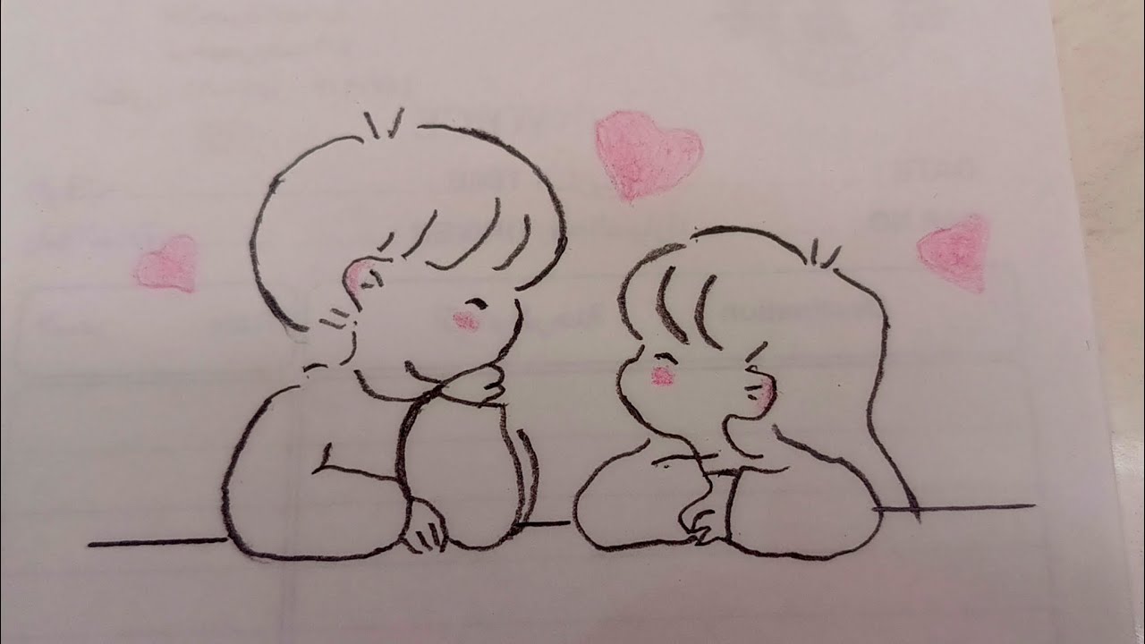 Couple are drawing easy pencil drawing cute baby drawing step by step