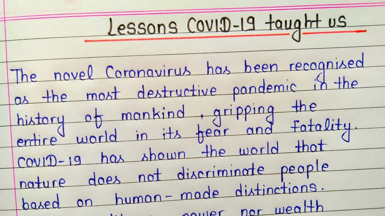 Lessons COVID-19 has taught us essay in english || SAZ education