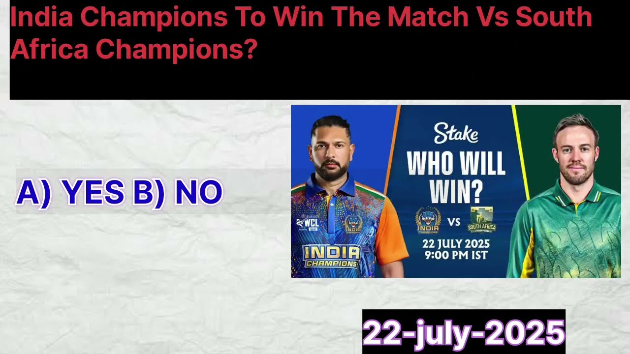 India Champions vs South Africa Champions | Who Will Win Today? | Match Prediction & Analysis