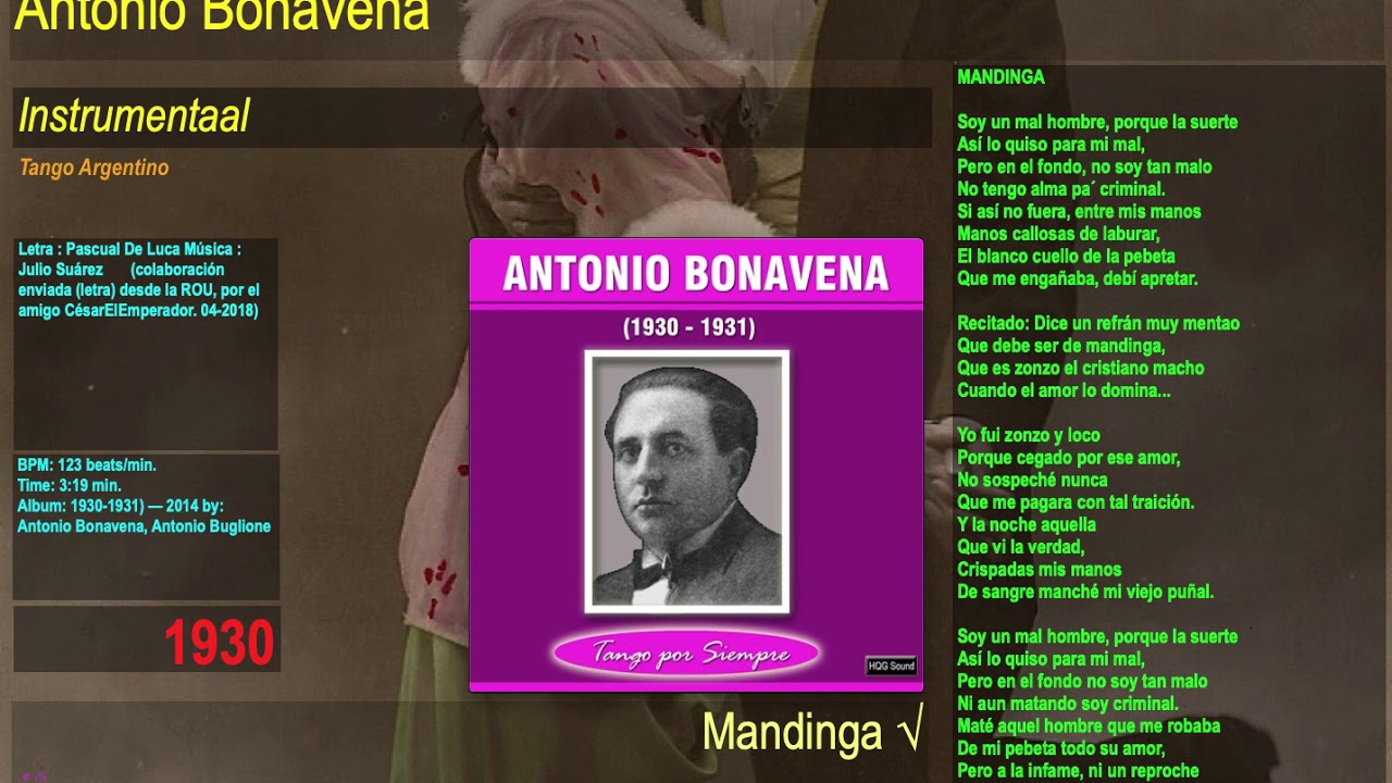 Orquesta T&iacute;pica Antonio Bonavena (Tanda 1930)