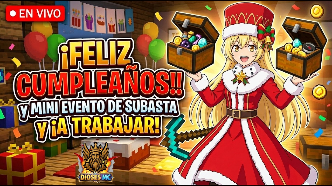 🔴 Festejando Cumpleaños en Dioses MC 🎉 ¡Subastamos Loot Épico y a Chambear! ⛏️