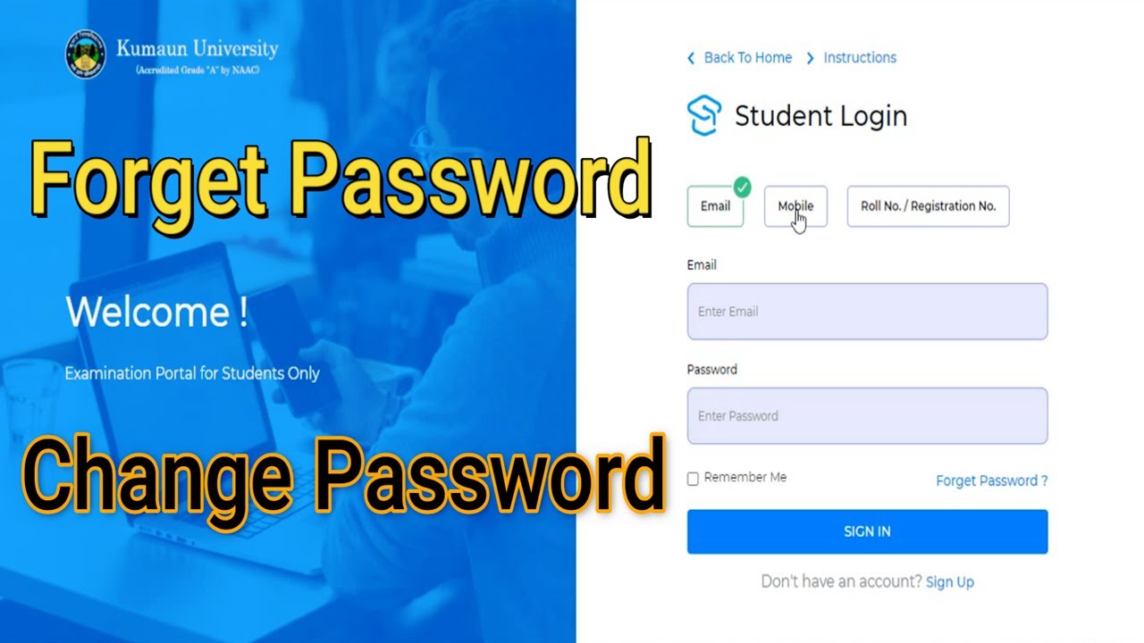 Kumaun University Nainital | How to Reset Student login Password | Change Student Login Password |