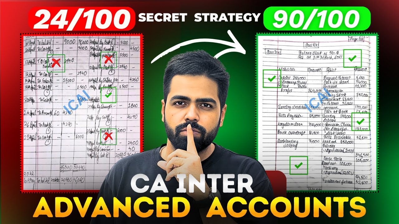 CA Intermediate 90+ strategy for Advanced accounting | Detailed explanation