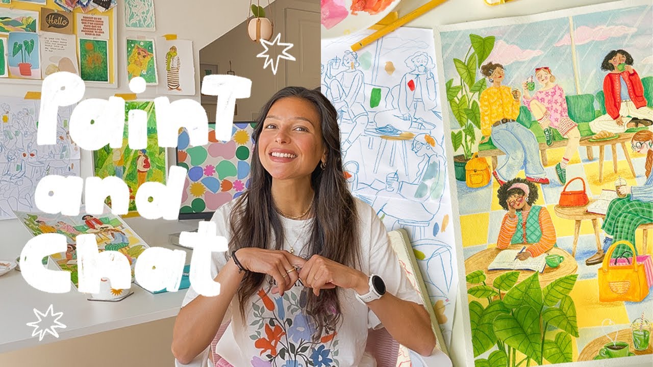 Paint 'n' chat ☁︎ entire illustration process, materials and making art for a living