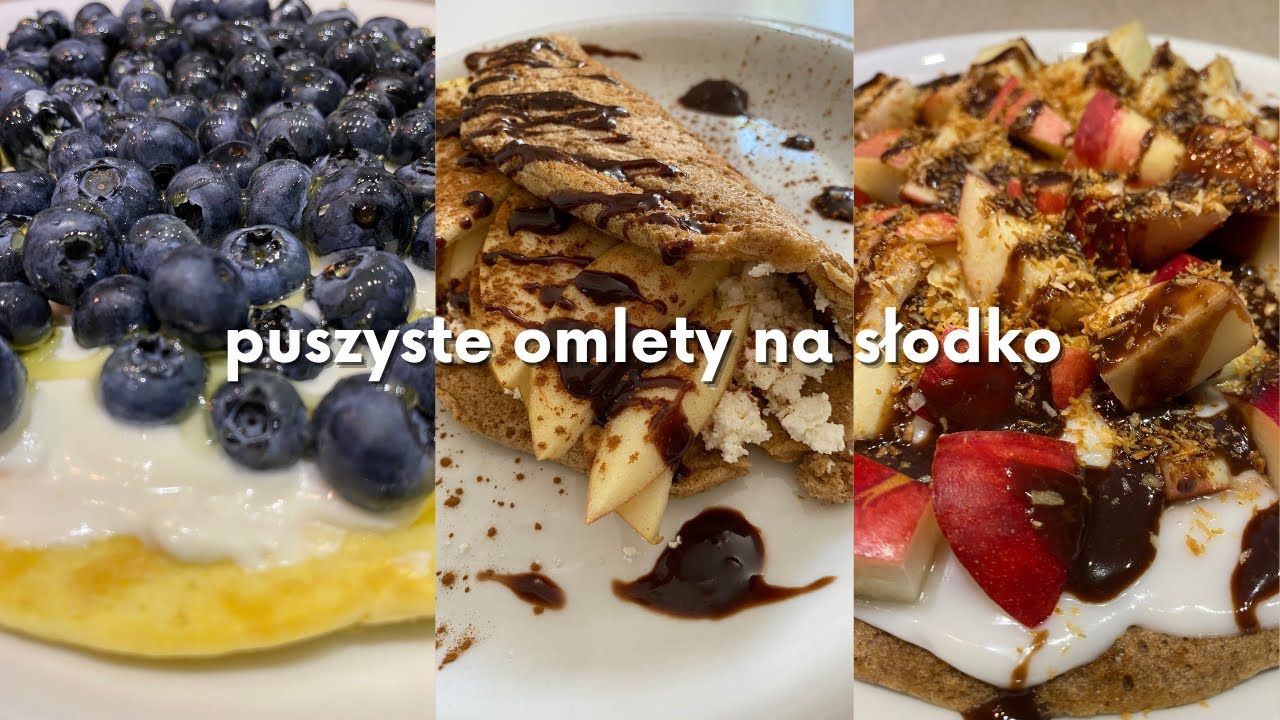 BARDZO puszyste omlety na słodko 🥞 / słodkie śniadanie lub deser / z owocami 🍏