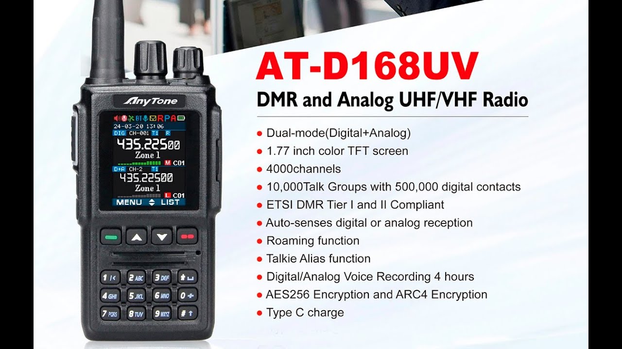 Рация ANYTONE AT-D168UV 5W Analog + DMR Dual Band Walkie Talkie #ham #hamradio #dmr #радио #aprs