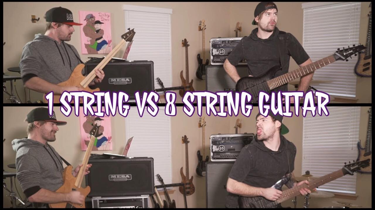 1 string vs 8 string guitar