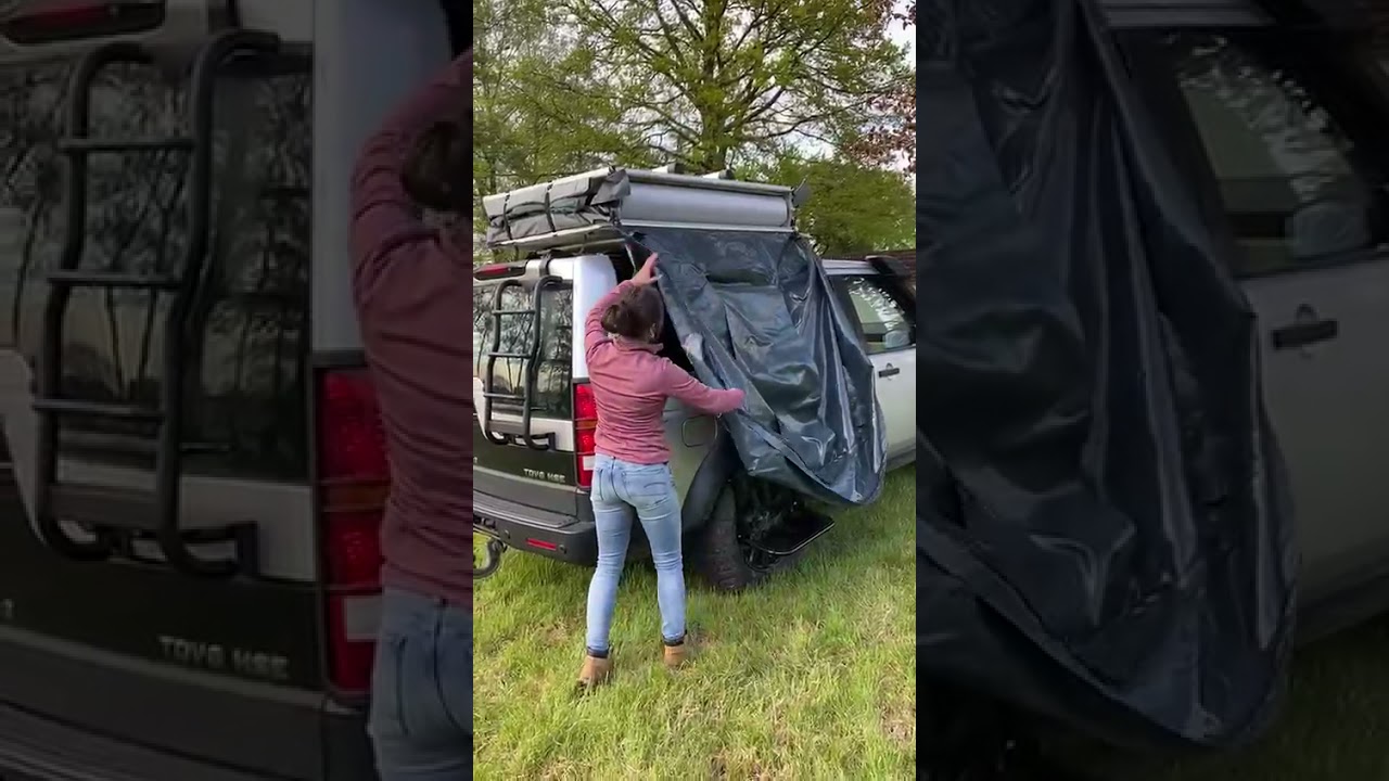 Opzetten van daktent Model Lotte
