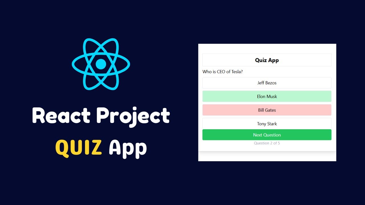React Project: Build a Quiz App with React JS &ndash; Beginner Friendly Tutorial