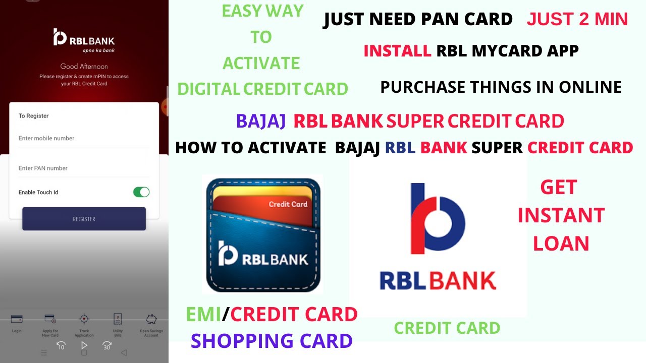 HOW TO ACTIVATE BAJAJ RBL SUPER CREDIT CARD ONLINE