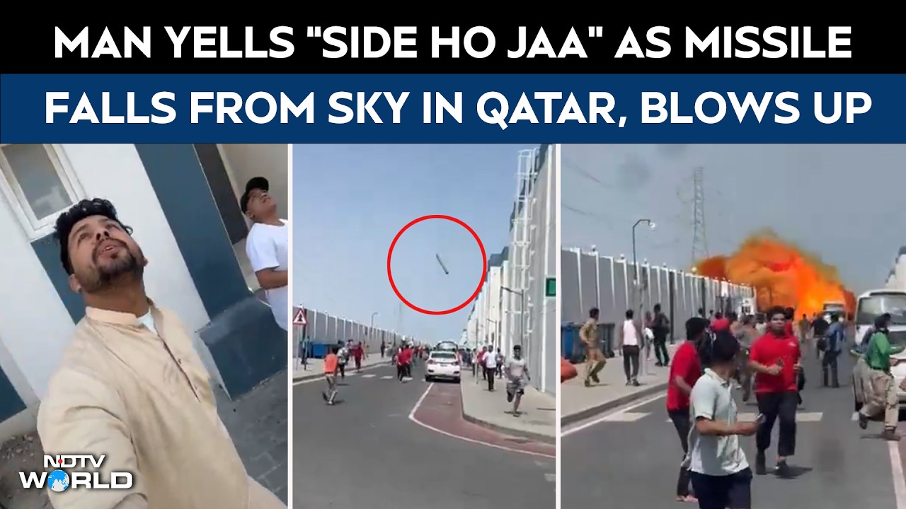 Israel Attacks Iran | Man Yells &ldquo;Side Ho Jaa&rdquo; As Missile Falls From Sky In Qatar, Blows Up