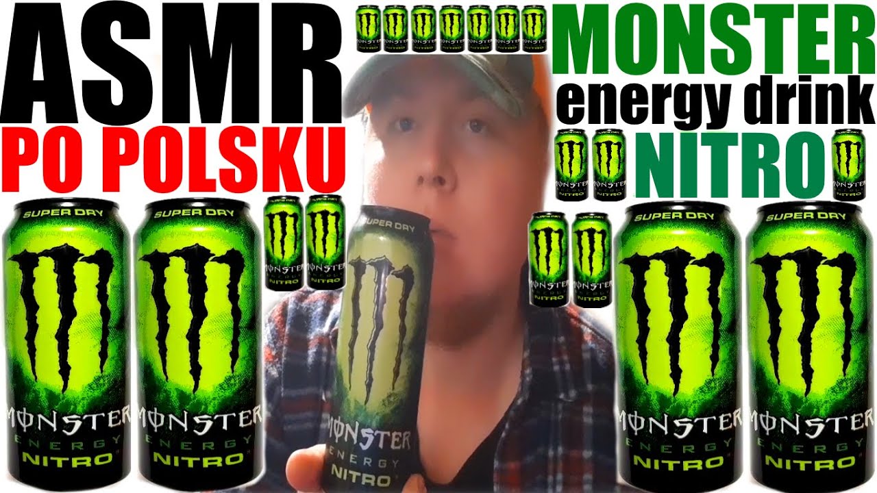 asmr po polsku monster nitro dźwięki jedzenia/asmr monster energy drinking eating sounds mukbang