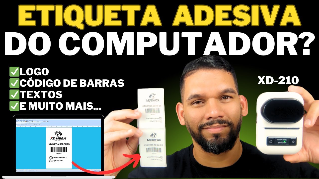 IMPRESSORA DE ETIQUETA ADESIVA DO COMPUTADOR? IMPRESSORA TERMICA DE ETIQUETAS BLUETOOTH E USB XD-210