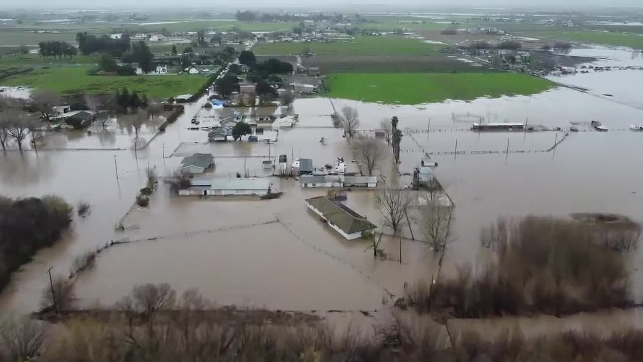 Drone video: San Benito County damage caused by Pacheco Creek flooding