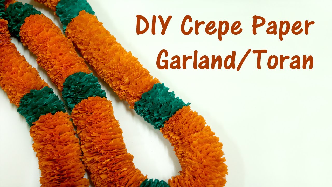 DIY Crepe Paper Garland/Toran | Marigold Garland | How to make garland using Crepe Paper
