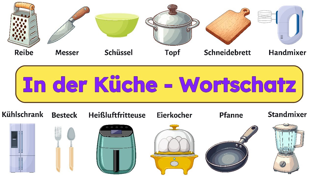 In der Küche | Deutsch Vokabeln lernen für Anfänger | Deutsch lernen A1-A2