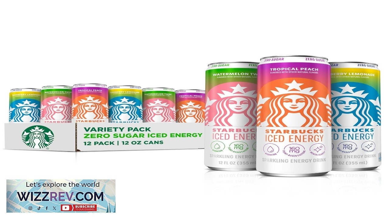 Starbucks Iced Energy Drink 3 Flavor Variety Pack (Tropical Peach Watermelon Splash
