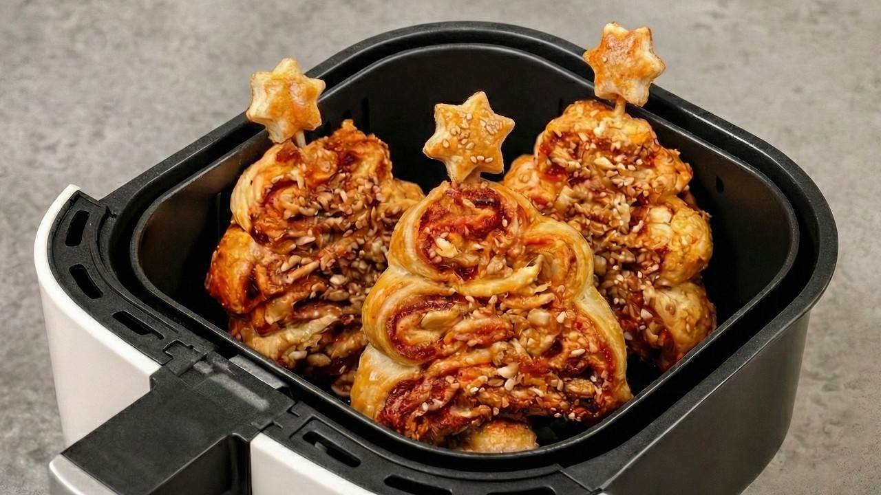 The CRUNCHIEST Air Fryer Christmas Trees! 🎄 Puff Pastry Hack for the Ultimate Holiday Snack