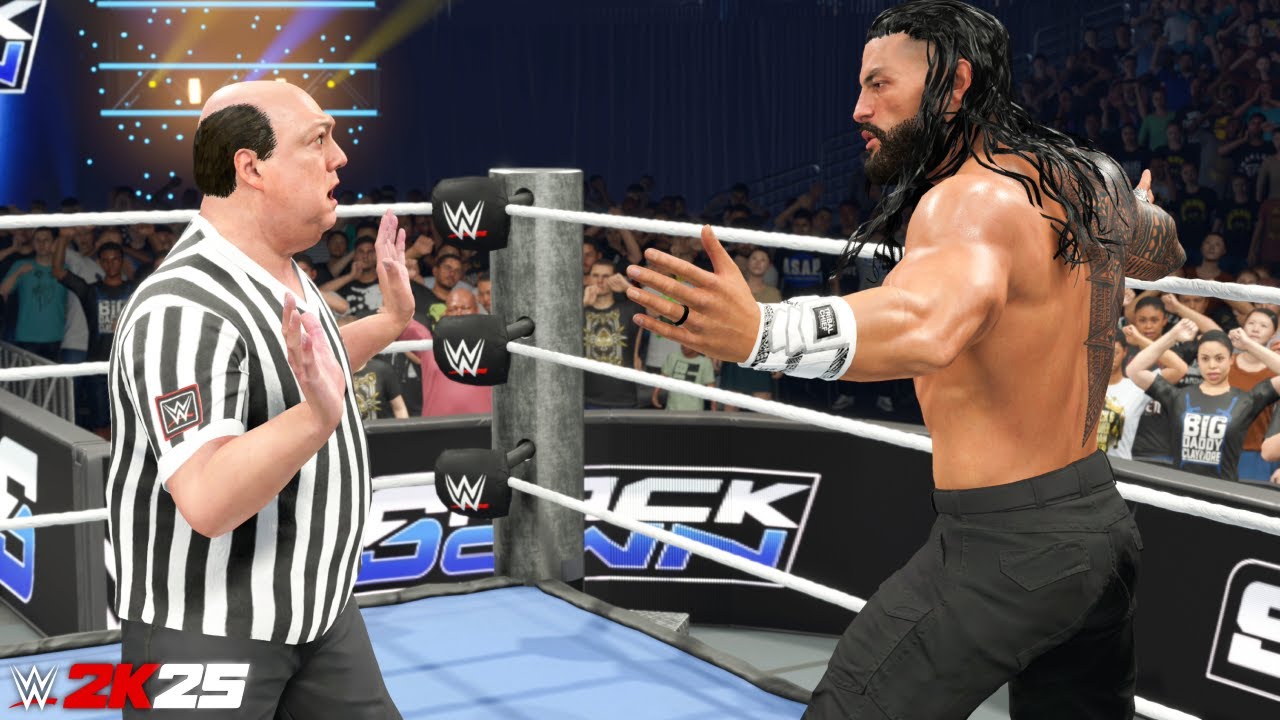 Roman Reigns Vs Seth Rollins Vision ft. Special Referee Paul Heyman WWE 2K25