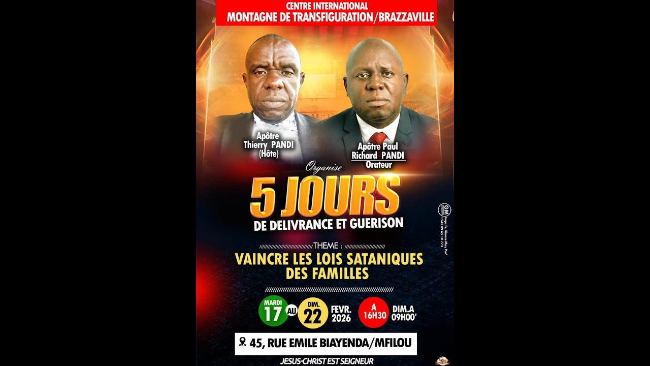 JOUR 2: VAINCRE LES LOIS SATANIQUES DE FAMILLE AVEC L'APOTRE  PANDI PAUL RICHARD