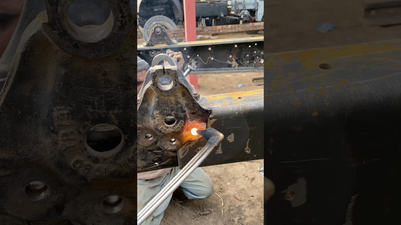 How rivet install on truck body frame #rivet #technology #machinery
