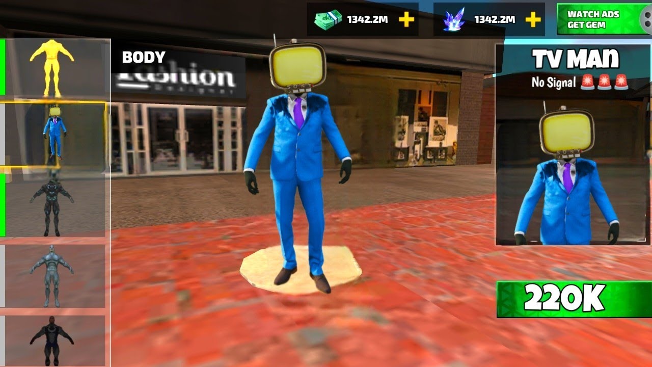 Tv Man in Rope Hero Vice Town | New Tv Man Suit in Rope Hero Vice Town | Rope Hero Gta V Gameplay