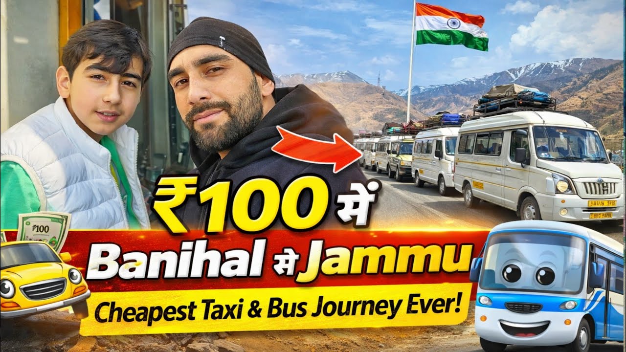 Kashmir To Jammu In just ₹100 😍 | Cheapest Taxi & Bus Journey Ever!