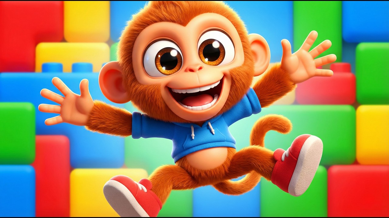 Color Blocks Jumping Animals 🎨🦁 | Kids Dance Animation