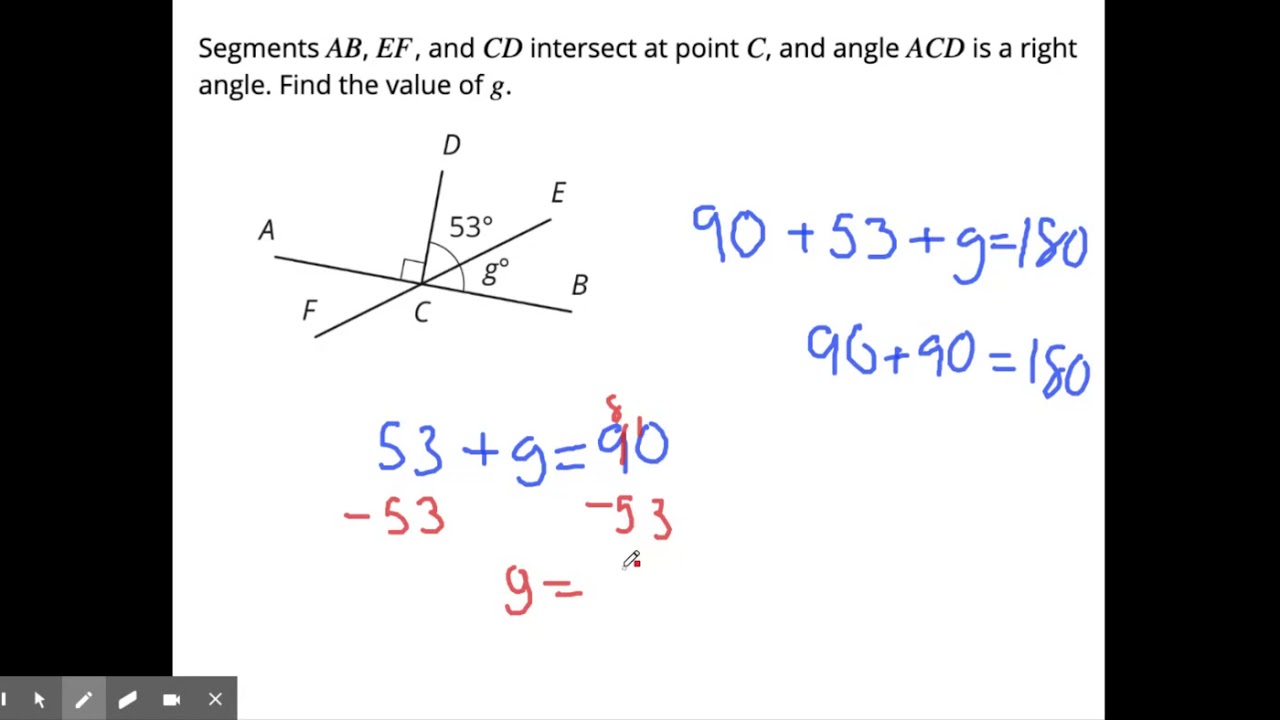 More Using Angle Relationships to Find Unknown Angles
