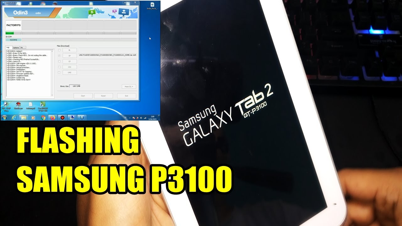 FLASHING SAMSUNG TAB2 GT-P3100
