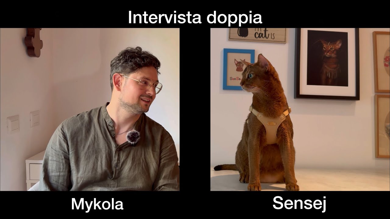 Intervista doppia tra il Gatto più famoso dei social Sensej 😼 e il suo papà Mykola 😃
