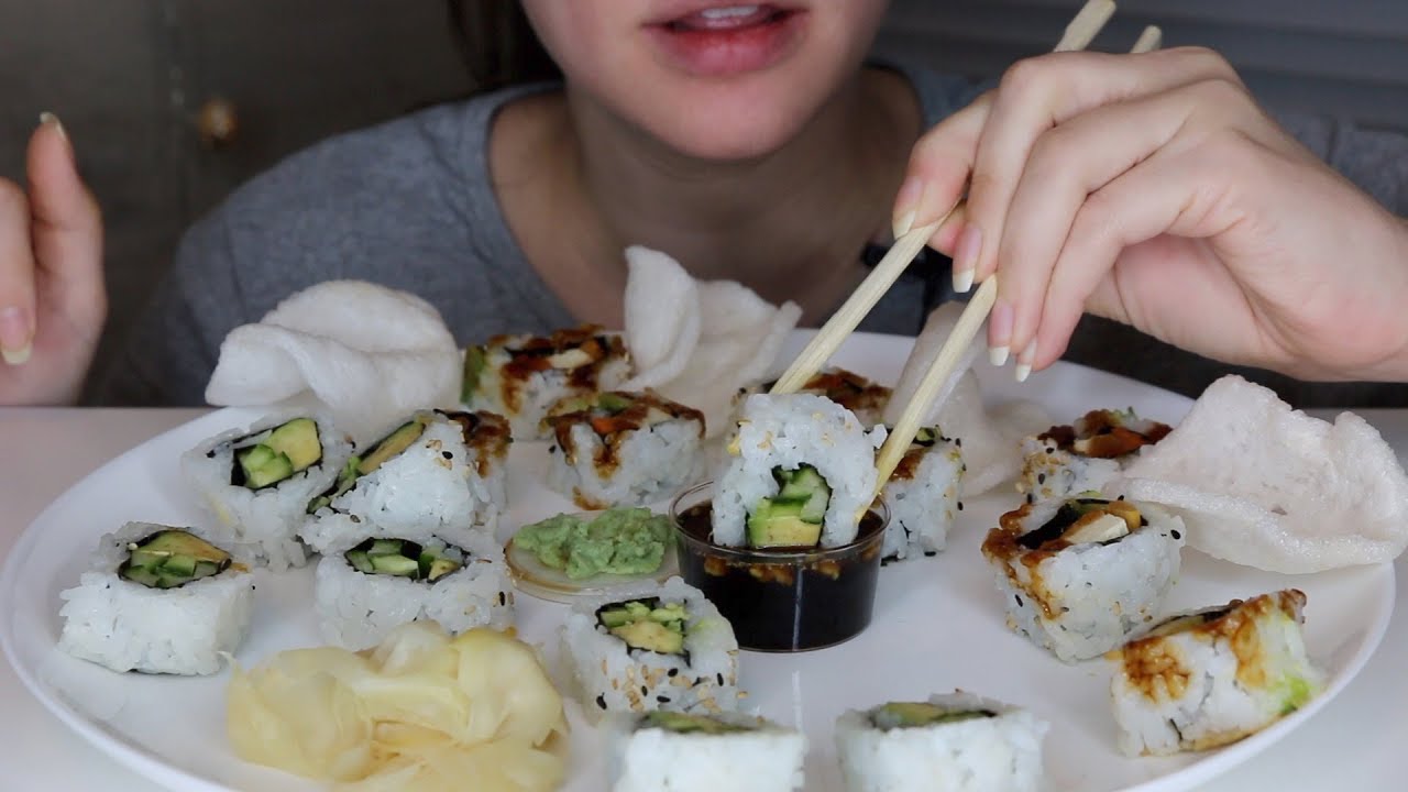 ASMR No Talking Eating Sounds | Sushi & Chips | Mukbang 먹방