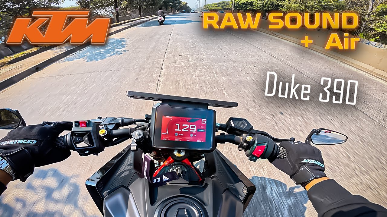 Duke 390 Stock exhaust + wind blast (raw sound) #pov #duke390