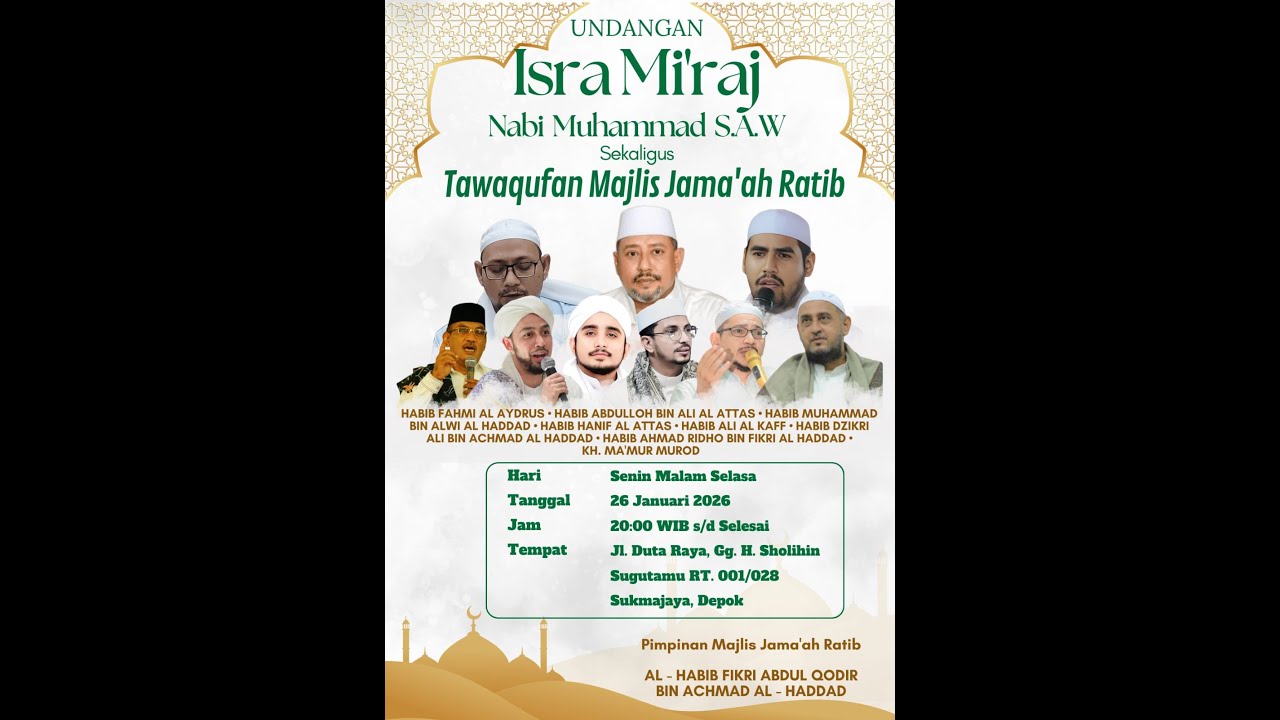 🔴LIVE | PERINGATAN ISRA MI'RAJ NABI NUHAMMAD SAW & TAWAQUFAN ( MAJELIS JAMA'AH RATIB  )