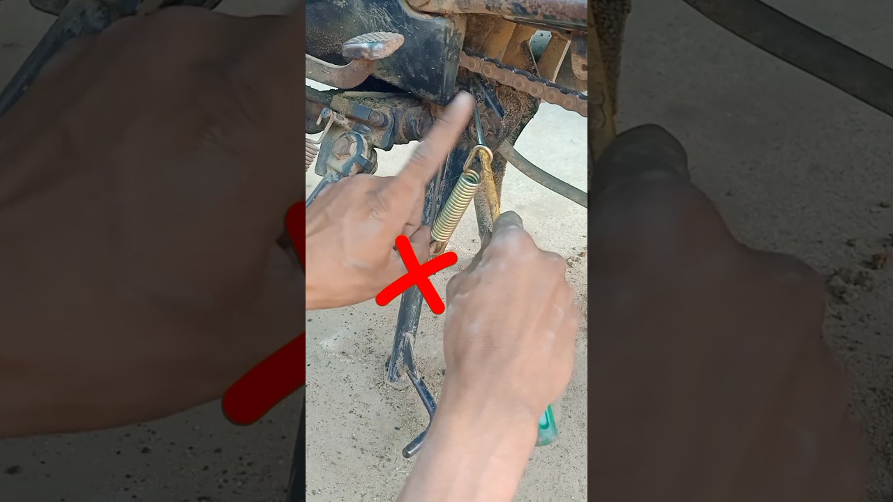 Splendor Main stand spring fitting|How to Change Stand spring Center Stand spring#shortvideo #viral